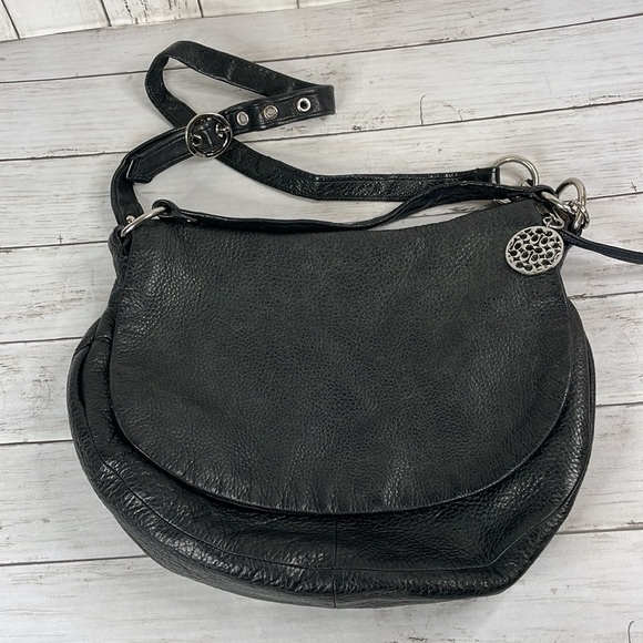 Coach Black Pebbled Leather Foldover Convertible Saddlebag Crossbody/Shoulderbag - Picture 2 of 11